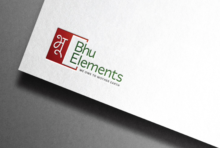 Bhu Elements logo design printed on card by First Branding Agency