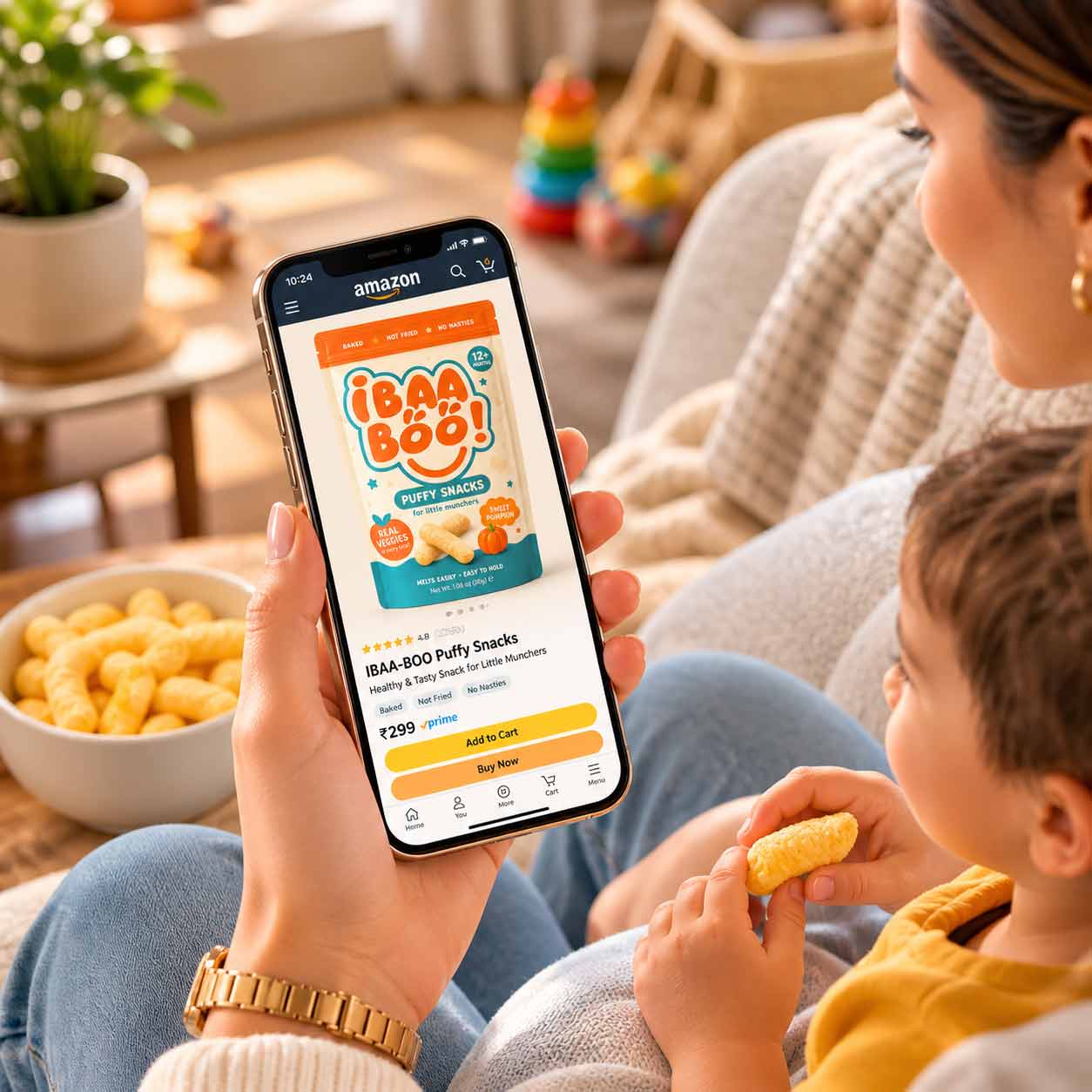 Ibaa-boo kids snacks Amazon listing design by First Branding Agency