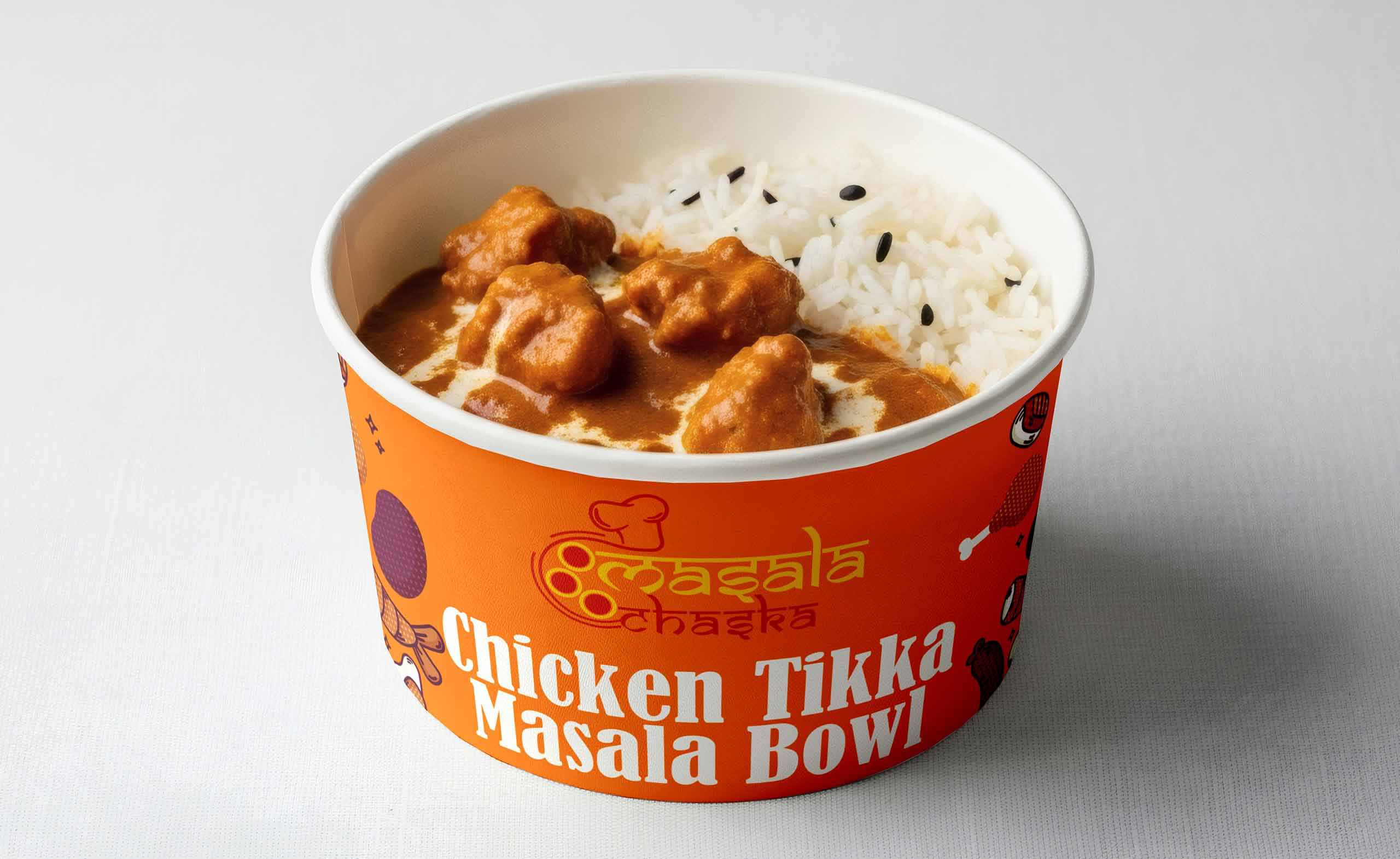 Masala Chaska Chicken Tikka Masala Bowl packaging design