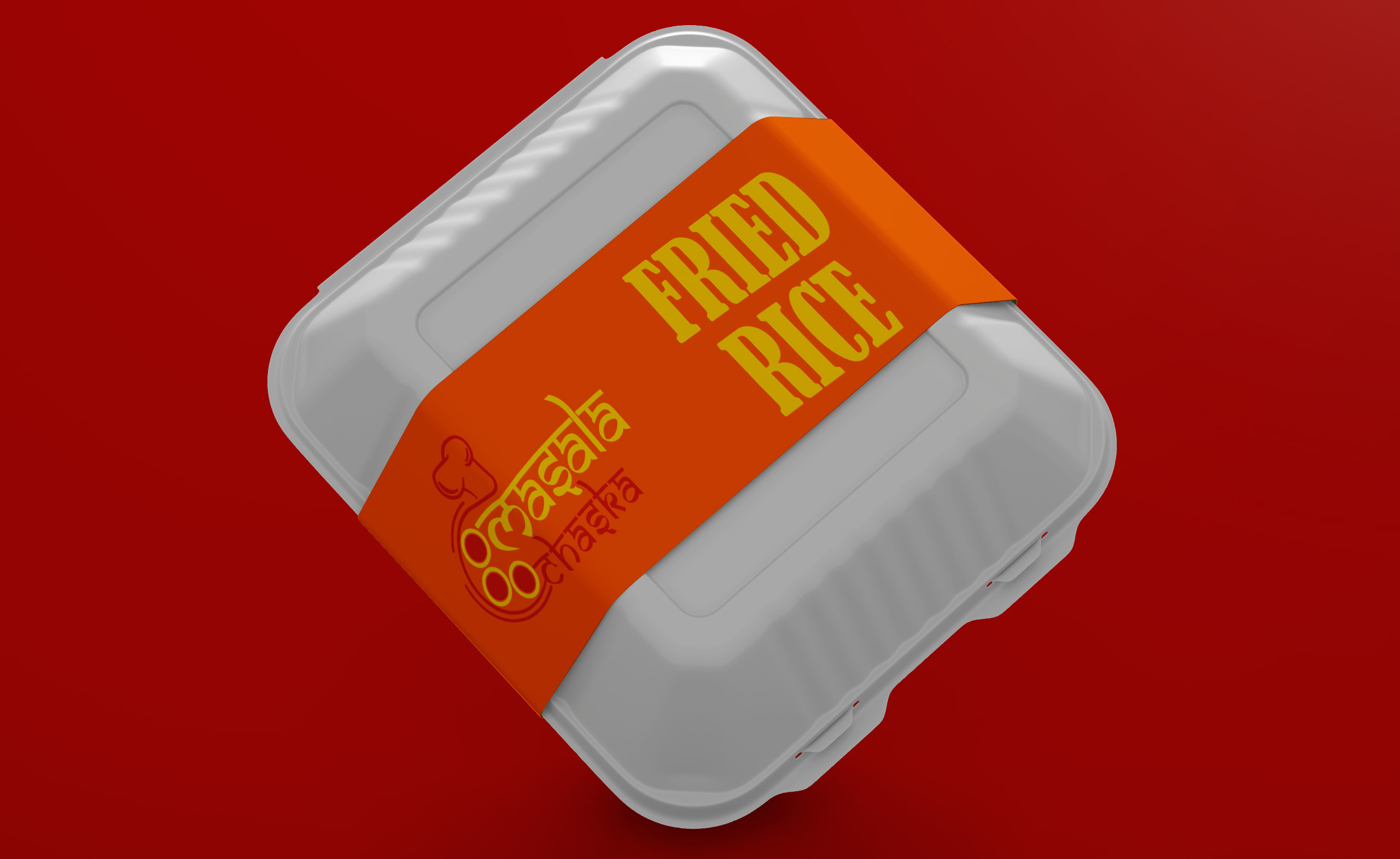 Masala Chaska Fried Rice tray sleeve packaging design