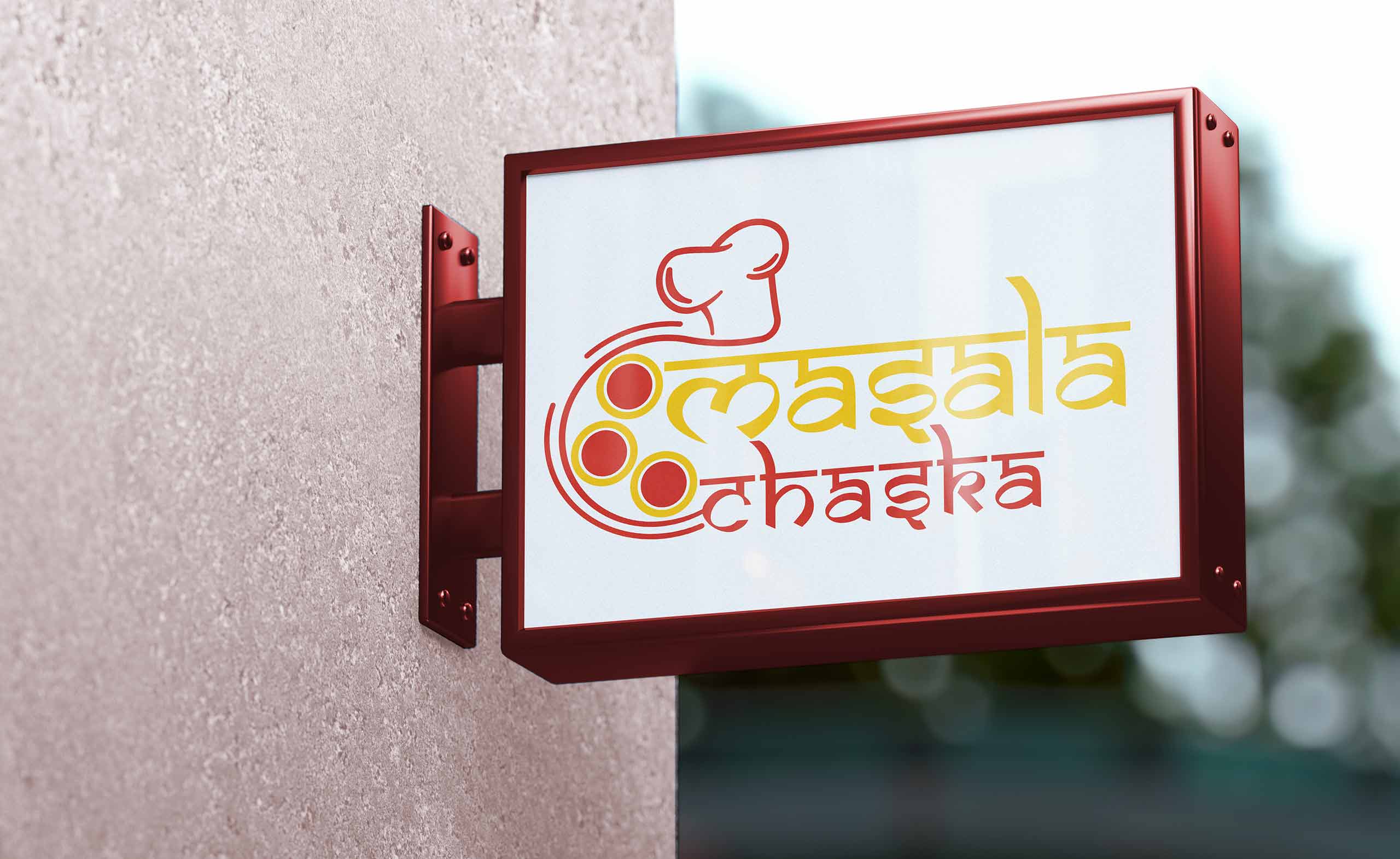 Masala Chaska wall-mounted bracket sign
